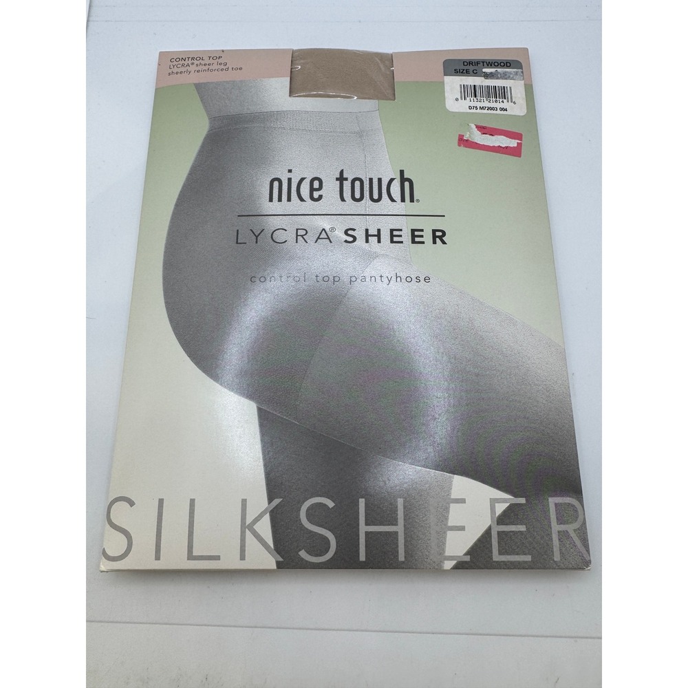 Nice Touch Lycra Sheer Silksheer Control Top Pantyhose Driftwood Size C